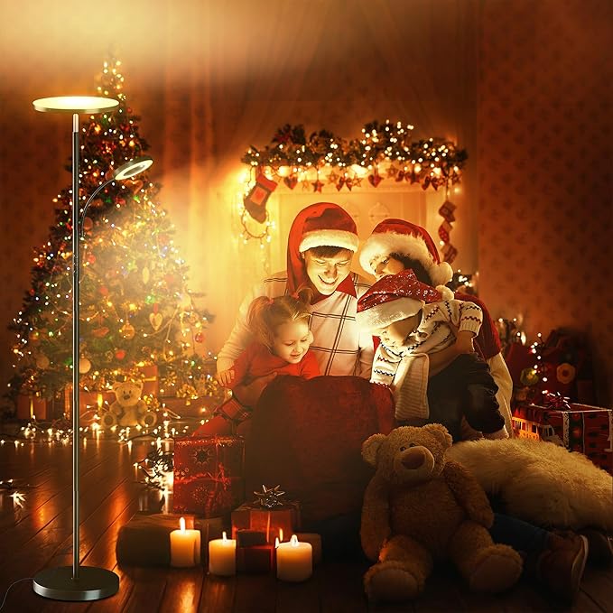 Floor Lamps for Living Room Bedroom, 42W/4300LM Super Bright LED Floor Lamp with Remote and Touch Control, Stepless Dimmable, 69" Tall Standing Lamp with Gooseneck Reading Light for Hotel Office