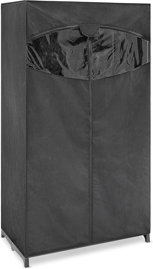 Whitmor 36-inch Clothes Closet - Double Door Portable Closet - Store Seasonal Clothing - Black Fabric Cover