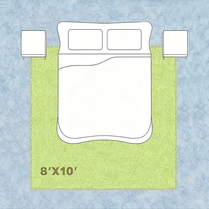 9x12 Rugs for Living Room Washable Green Area Rug