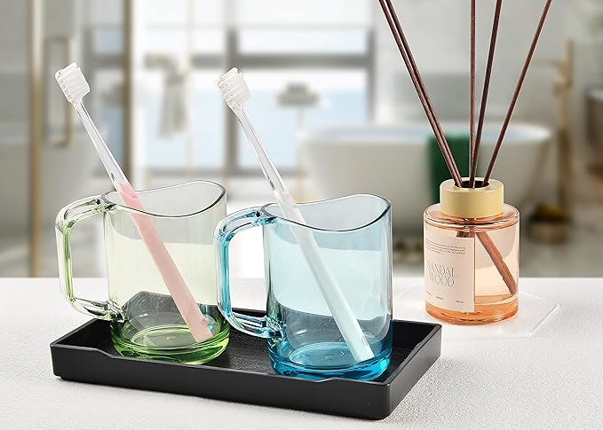 Small Black Mini Tray (8 inch x 4 inch) for Kitchen Counter, Bathroom for Vanity Items, Coffee Accessory, Bar, Serving Seasoning, Salt and Pepper, Soap, Perfume or Display Use.