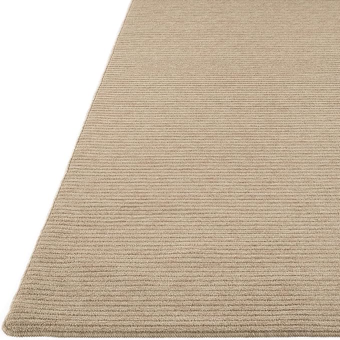 Non Slip Beige Solid Rubber Back Thing Rug for Living Room 5x7 Area Rugs for Kitchen, Rugs for Bedroom, Stain Resistant Easy Cleaning Non Shedding Carpet Beige 5 x 7