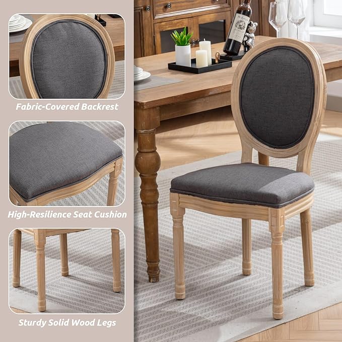 SoarFlash Kitchen Table and Chairs for 2, 31.5" Dining Table Set for 2 with French Dining Chairs, 3 Piece Round Kitchen Table Set, Dining Room Table Set for Small Space, Apartment