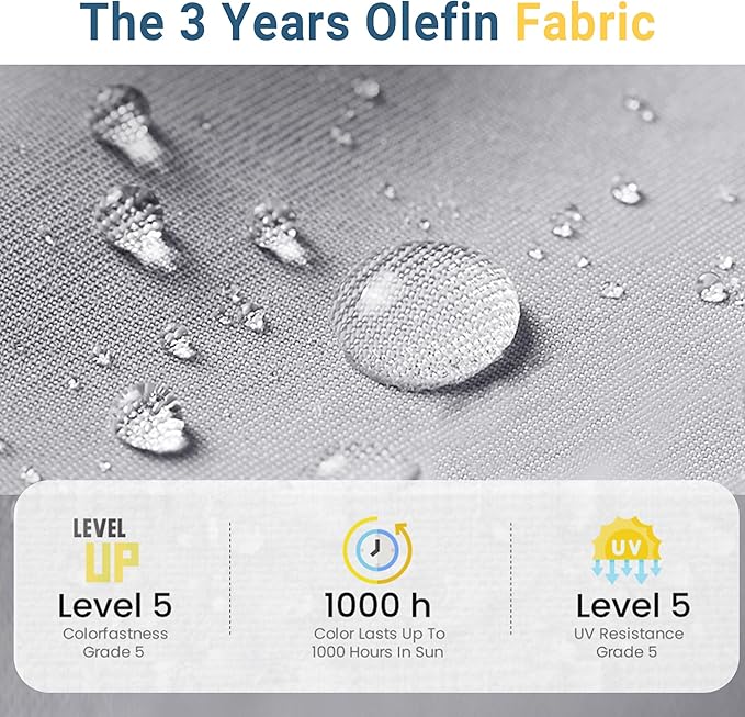 Wisteria Lane 7 Piece Patio Furniture Set, High Curved Back Wicker Outdoor Sectional with Dining Table, All Weather Wicker Outdoor Dining Set, Patio Conversation Set with Ottoman, Grey