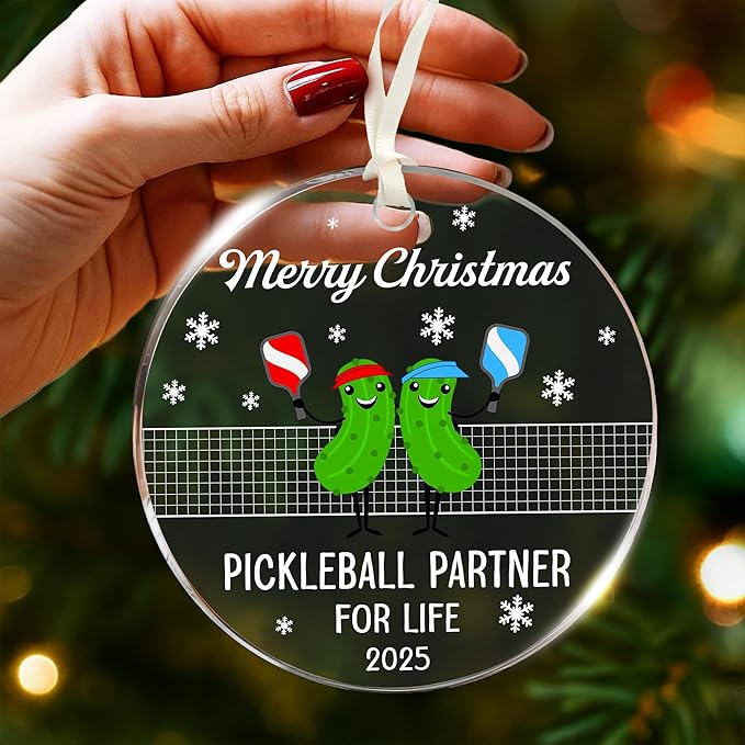 Pickleball Ornament - Perfect Pickleball Gifts Ideas for Christmas 2025, Unique Stocking Stuffers, Funny Christmas Ornaments for Women, Ideal Pickleball Ornaments Gifts, Funny Pickleballs Gift
