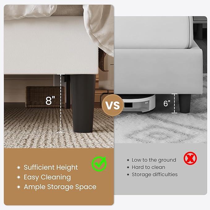 SHA CERLIN Full Size Bed Frame with Charging Station & Storage Headboard, Velvet Platform Bed with Upholstered Modern Wingback Design, Wooden Slats Support, No Box Spring Needed, Easy Assembly, White