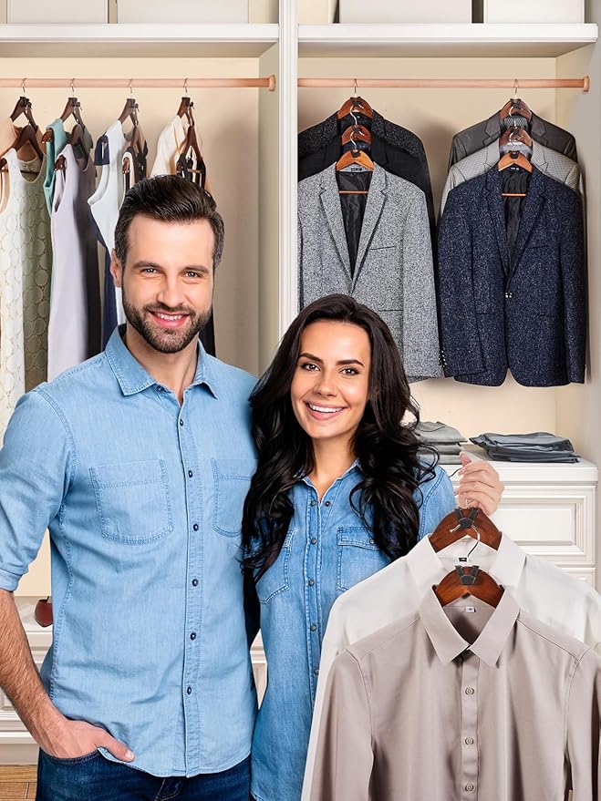 HOUSE DAY Space Saving Hanger Hooks 20 Pack, Black Clothes Hanger Connector Hooks, Heavy Duty Hangers Hook Space Saver, Sturdy Hangers Connector Hook, Premium Cascading Space Saver for Closet