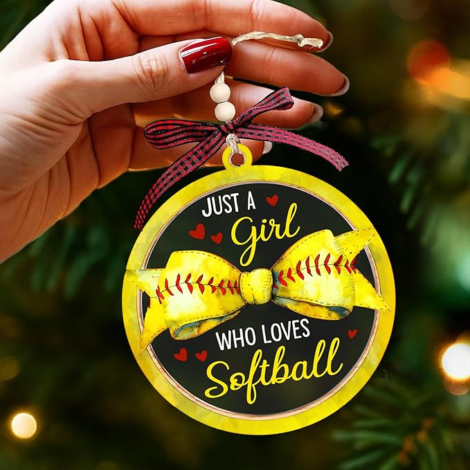Softball Ornaments for Christmas Tree - Delightful Softball Gifts for Team, Perfect Ornaments for Girls 8-12, Featuring Pitcher and Catcher Ornament, Memorable Christmas Softball Gifts