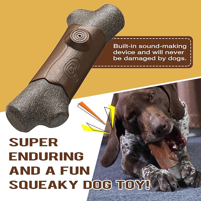 Dog Toys Chewers,Dog Chew Toy for Aggressive Chewers Branch,Squeaky Dog Toy Interactive