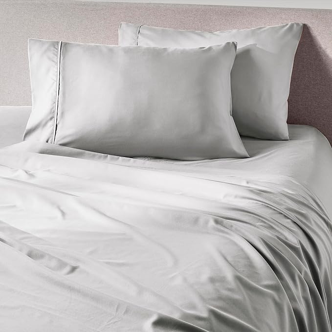 PeachSkinSheets Brushed Silver Sheet Set - 1500tc Level of Softness - Extra Soft Cooling Sheets for Hot Sleepers and Night Sweats - Twin Size