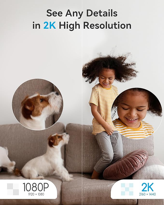 blurams Pet Camera 2K, Cameras for Home Security with One-Touch Call, Dog Camera w/Color Night Vision, Motion Tracking, Cloud & SD Card Storage (2.4GHz Wi-Fi)