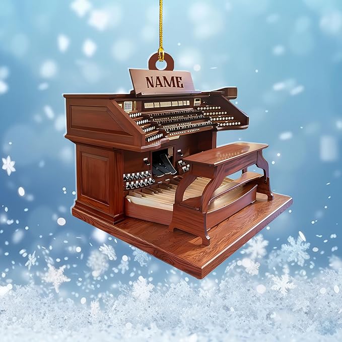 Mostefy Personalized Organ Christmas Ornament 2025, Custom Name Musical Instrument Holiday Decoration, Unique Pipe Organ Keepsake Gift for Musicians & Music Lovers (Organ1)