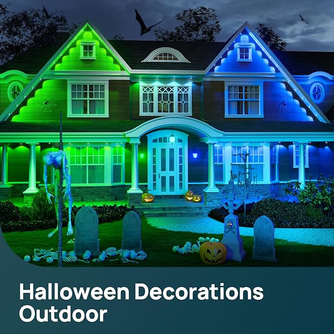 Linkind Permanent Outdoor Lights,100ft with 72 Triple-LED,AI Lighting,Smart RGBTW for Christmas Lights Outdoor,Christmas Decorations, IP67 Waterproof, Works with Alexa,Google Assistant