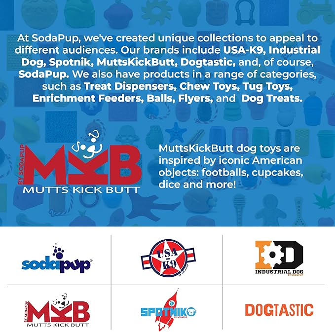 SodaPup MuttsKickButt Cross Bones Treat Pocket – Durable Dog Treat Dispenser & Chew Toy Made in USA from Non-Toxic, Pet Safe, Food Safe Rubber Material for Mental Stimulation, Problem Chewing, & More