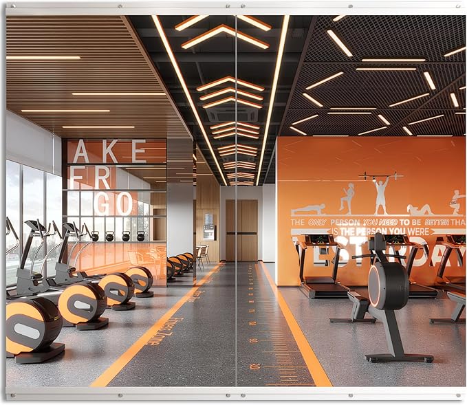 ROOMTEC Home Gym Mirror 60"x30" - 2PCS Frameless Wall Mounted Fitness Mirror, Large Tempered Glass Full Length for Yoga, Dance Studio, Workout Room