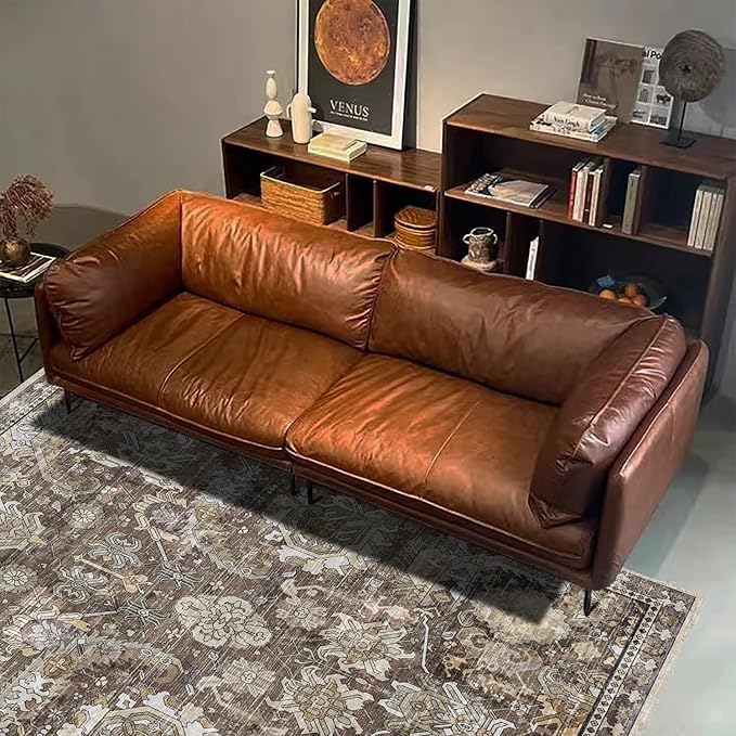 RUGSURE Washable Area Rugs - Perfect for Living Room, Bedroom, Kids Room, Nursery - Stain & Water Resistant Non-Slip, Pet & Child Friendly, Vintage Tribal Area Rugs (Ivory, 3' x 5 ')