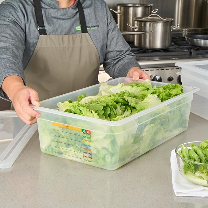 Restaurantware Food Storage Container 1 Pack of 20.7 x 12.6 x 5.9 Inches Plastic Stackable Storage Box White Reusable Label Container Dishwasher Safe For Restaurants And Kitchens