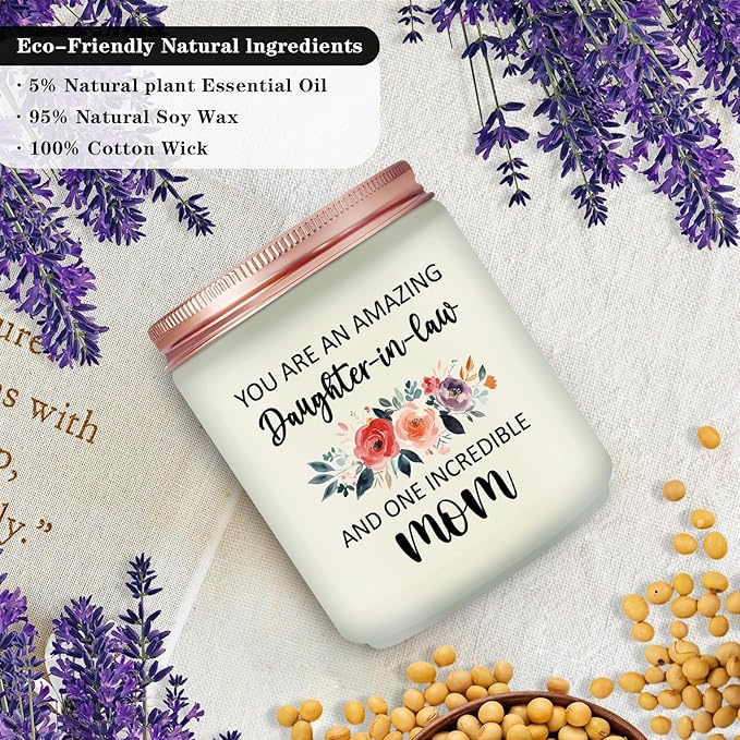 Daughter in Law Gifts Ideas - Birthday Mothers Day Christmas Gifts for Daughter in Law - Lavender Scented Candle