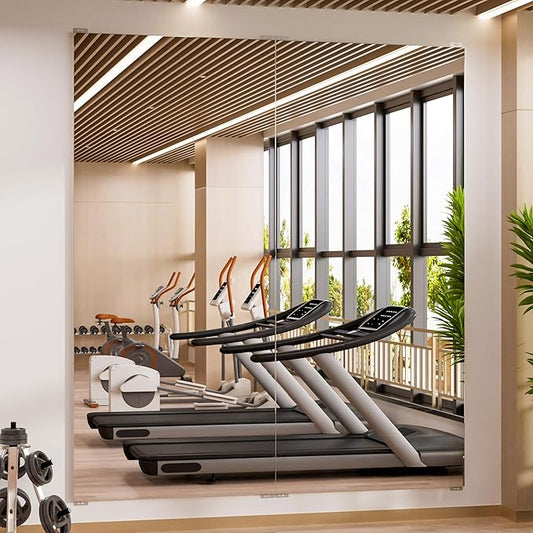 brisafe 2PCS 71" X 32" Gym Mirror - Full Length Wall Mirror for Gyms, Dance Studios, Home and Yoga - Easy Installation, Ultra Light Shatterproof Nano Miorror Reduces 60% Commercial Insurance Costs
