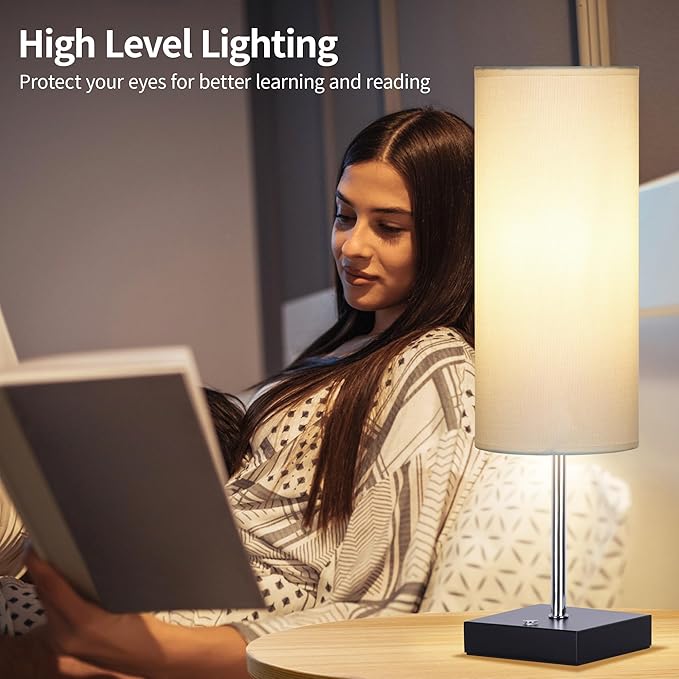 AVV Cordless Table Lamp, 5000mAh Battery Operated Lamp for Night Stand, 3 Modes Battery Powered Wireless Table Lamp, Touch Control Rechargeable Lamp for Bedroom, Living Room, 18 Inch White