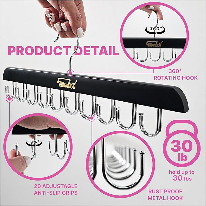 2 Pack Tank Top Hangers Space Saving, Bra Hangers for Closet Organizer, Bra Organizer for Closet, Space Saving Organizers and Storage for Dorm & Apartment for Tankto (Black)