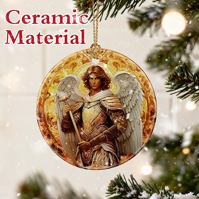 Archangel Michael Ornament for Christmas Tree, Warrior Angel Decor, Christmas Ornaments | Christian Religious Gifts, Faithful Gifts, Spiritual Guardian Gifts, Gift Ideas, Giftbox Included