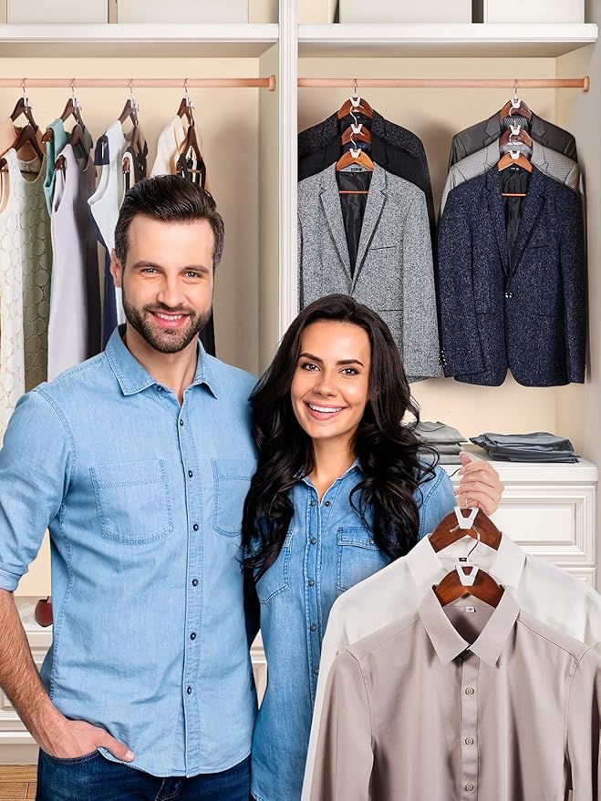 HOUSE DAY Space Saving Hangers 20 Pack, Clothes Hanger Connector Hooks, Heavy Duty Closet Space Saver, Small Space Solutions, Cascading Dorm Room Closet Organizer and Storage - White