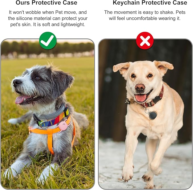DDJ for Tile Life360 Sticker (2024) Tracker Cat Collar Case, 2-Pack Silicone Anti-Lost Protective Cover Tile Tracker Holder for Dog & Pet Collars, Ultra Durable, Easy Installation, Lightweight, Pink