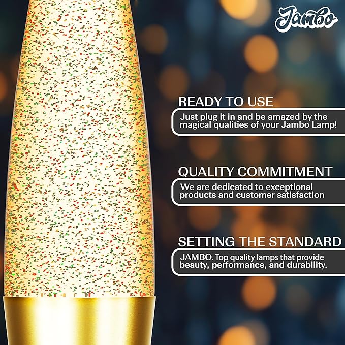 Jambo 16-Inch Rainbow Glitter Lamp I Beautiful Liquid Lamp I Entertaining for Adults and Kids I Perfect Holiday Gift