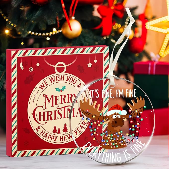 Moose Ornaments for Christmas Tree - Stylish Moose Ornaments for Christmas Decoration, Ideal Gifts for Moose Lovers, Perfect Ornament for Holiday Season, Ideal Ornament Gift for Friends and Family