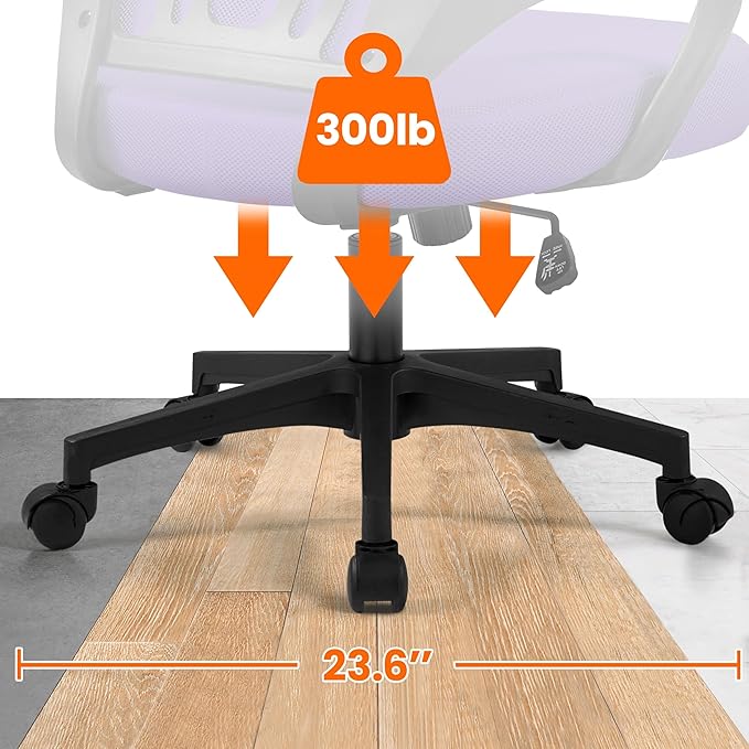 Yaheetech Office Chair Ergonomic Mesh Chair w/Lumbar Support Armrest Wheels Comfortable Racing Seat Adjustable Swivel Rolling Home Executive Mid Back Computer Chair for Adults, Purple