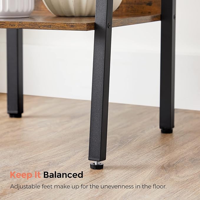 VASAGLE Bookshelf, 5-Tier Narrow Book Shelf, 11.8 x 13.3 x 66.9 Inches, Ladder Shelf for Home Office, Living Room, Bedroom, Kitchen, Rustic Brown and Ink Black ULLS109B01