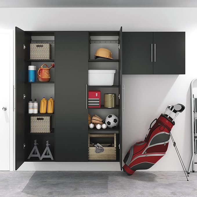 Prepac HangUps Large Storage Cabinet - Immaculate Black 36" Cabinet with Storage Shelves and Doors; Ideal for Bin and General Storage Solutions