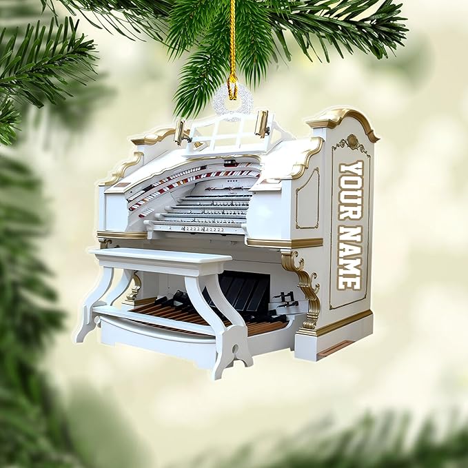 Mostefy Personalized Organ Christmas Ornament 2025, Custom Name Musical Instrument Holiday Decoration, Unique Pipe Organ Keepsake Gift for Musicians & Music Lovers (Organ2)