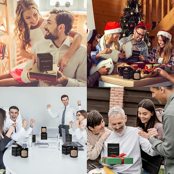 Manly Indulgence 5 O'Clock Shadow Scented Candles for Men, Premium Soy Blend Wax, 45H Burn, Candles for Home Scented, Gift-Ready Packaging - Made in The USA