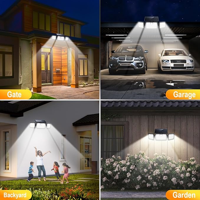 MIHANI Solar Lights Outdoor, Solar Motion Deck Lights Outdoor for Deck with High Brightness, Larger Built-in Tempered Glass Solar Panel, Sensitive PIR Motion Inductor (Non-Remote,1 Pack)