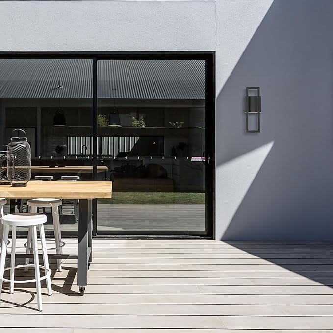 GLOBE Electric 51432 LED Integrated Outdoor Indoor Wall Sconce, Black, 17 Watts, 520 Lumens, Back Porch Lights, Front Patio, Garage Fixture, Exterior Lighting for House