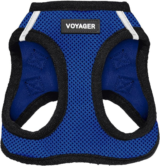 Best Pet Supplies Voyager Step-in Air Harness - All Weather Mesh, Reflective, No Pull Harness for Dogs, Cats - Secure with Hook & Loop Fastener, Buckle, Double D-Rings - Royal Blue/Black Trim, XS