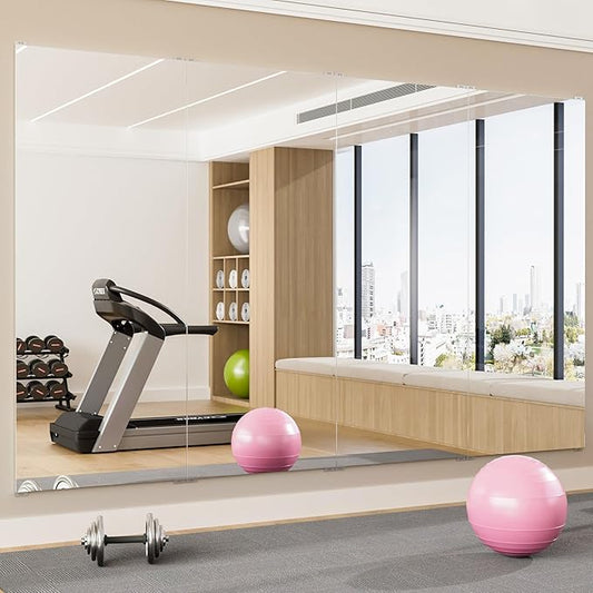 brisafe 2PCS 67"x28" Ultra-Light Wall Mirror for Home Gym & Yoga Studio, Shatterproof Full-Length Mirror with 0.04mm Nano Film, Easy Installation & Commercial Use (60% Insurance Savings)