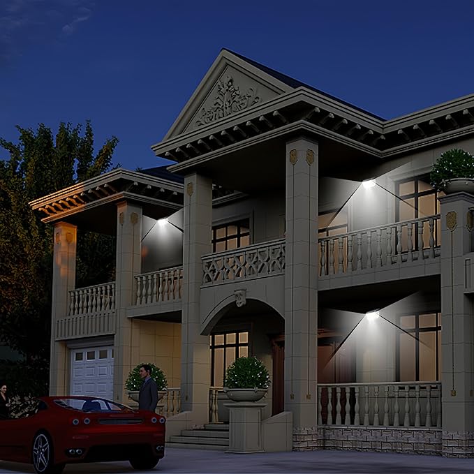 Solar Lights Outdoor 178 LED with Lights Reflector and 3 Lighting Modes, Motion Sensor Wall Lights,IP65 Waterproof Solar Powered for Garden Patio Yard (2Pack)