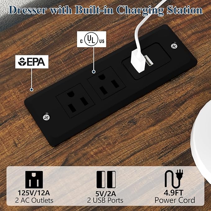 Loomie 63" Long Console Table with LED Lights & Power Outlet, 2-Tier Farmhouse Sofa Table Behind Couch with Storage, Narrow Entryway Tables with Heavy Duty Base for Living Room, Hallway (Brown)