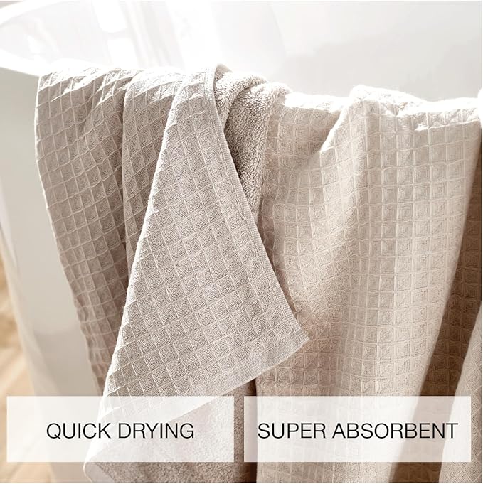 UCHINO Waffle Twist Cotton Weave Washcloth Towel for Bathroom Lightweight Absorbent Quick Dry Honeycomb Texture Solid Terry Loop Reverse 13" x 13", 1 Wash Cloth, Grey