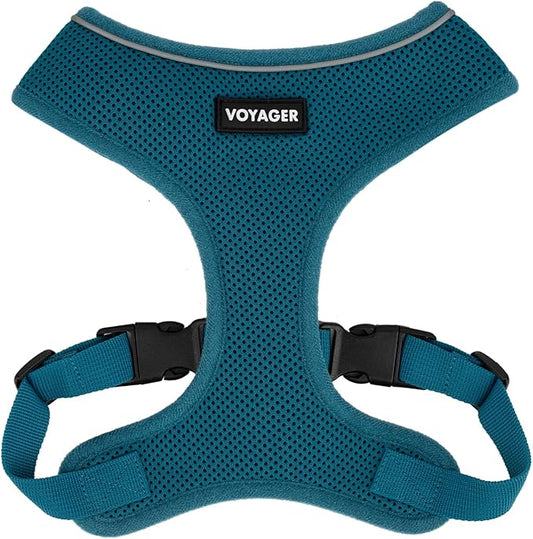 Best Pet Supplies Voyager Aerolite No Pull Mesh Dog Harness, Reflective Stitching, Breathable Harness, Adjustable for Walking, Training, Running, Heavy Duty and Durable, Turquoise, M