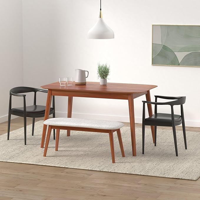 Tomile Upholstered Dining Chair Kennedy Armchair, Mid Century Modern Kitchen & Dining Chairs with PU Leather Cushion Seat, Hans Wegner Elbow Chair for Living Room Bedroom Office (Black Color)