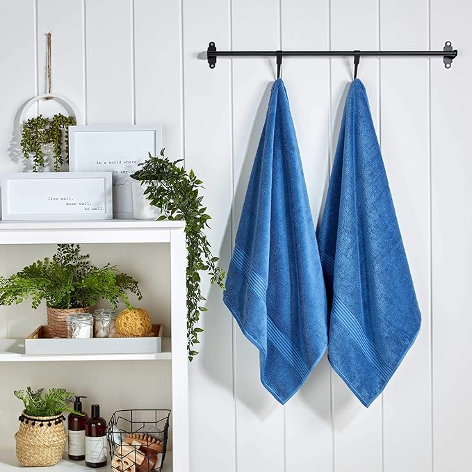 Christy Supreme Hygro 4 Piece Towel Set | Deep sea | 100% Luxury Supima Cotton | Ultra Soft | Super Absorbent | 650GSM |2 Bath Sheets 2 Hand Towels