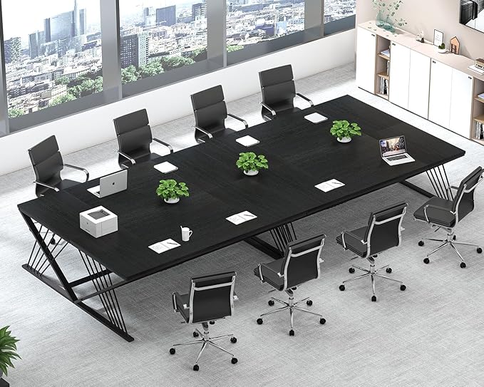 FOLUBAN 70.9" Black Computer Desk, Modern Home Office Desk, Large Gaming Workstation Executive Desk with Z-Shaped Legs, 2 Person Large Study Writing Table for Bedroom