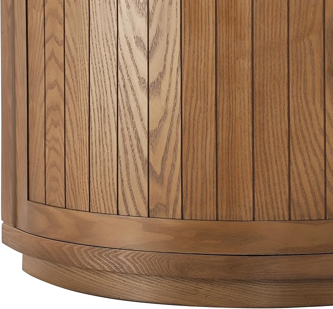 Christopher Knight Home Tian Modern Wooden Kitchen Sideboard Cabinet with Metal Handles, Living Room Storage Cabinet with Shelves, Spacious Dining Room Cupboard with 4 Doors, Curved Form, Natural