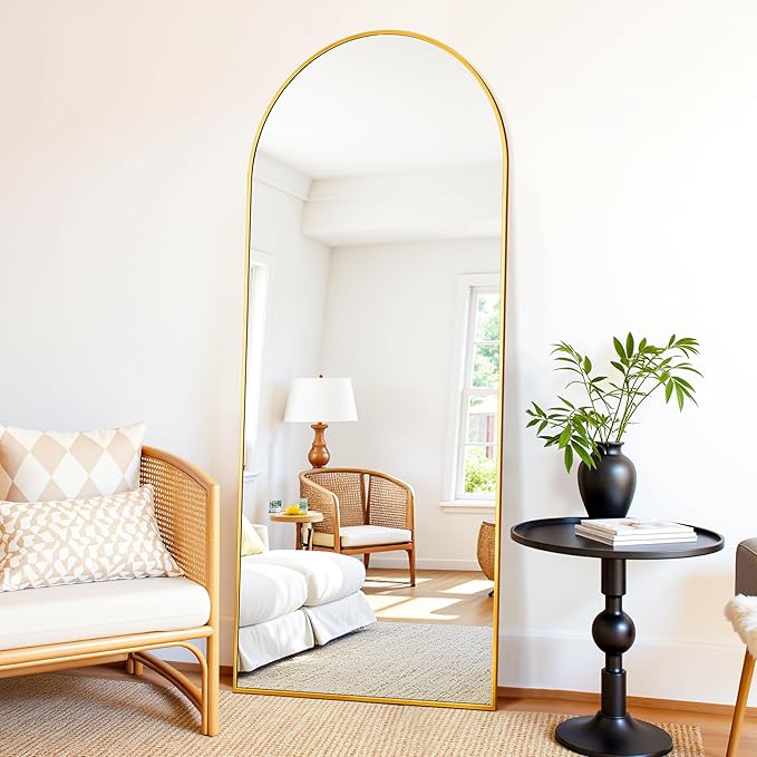 Floor Mirror, 58"×18" Full Length Mirror with Stand for Bedroom Living Room, Gold