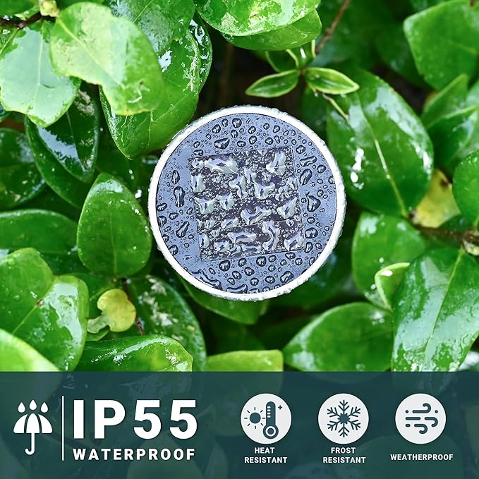 SOLPEX 16 Pack Solar Outdoor Lights Pathway, Stainless Steel Solar Lights Outdoor Waterproof,LED Landscape Lighting Solar Walkway Lights for Landscape/Patio/Lawn/Yard/Driveway-Warm White