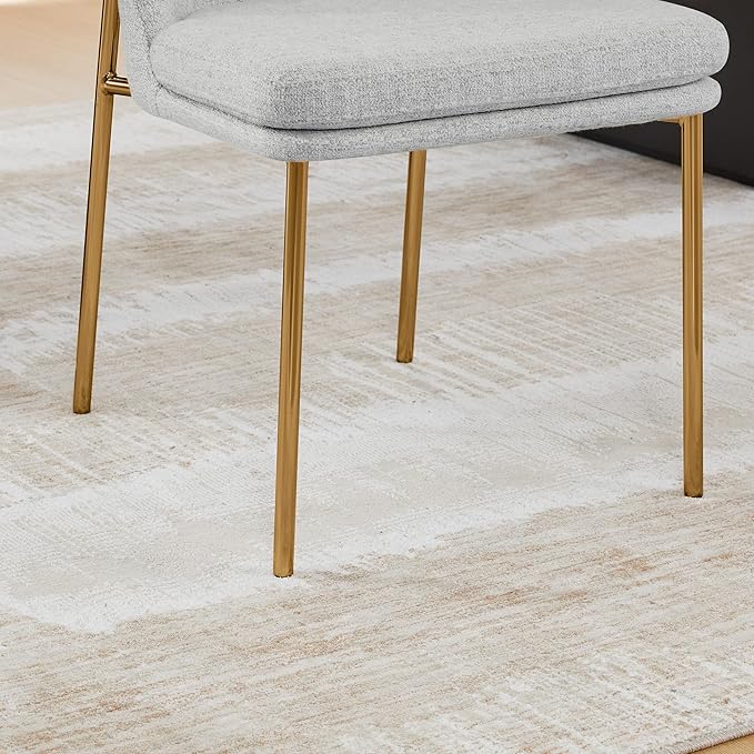 CHITA Modern Dining Chairs Set of 2, FSC Certified Metal Dining Chair for Dining Room, Light Gray