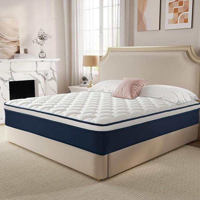 Full Size Mattress - 10 inches Gel Memory Foam Hybrid Mattress in a Box, Pocket Springs, Medium Firm, Pressure Relief & Motion Isolation, 100 Nights Trial, 55 * 75 Inch